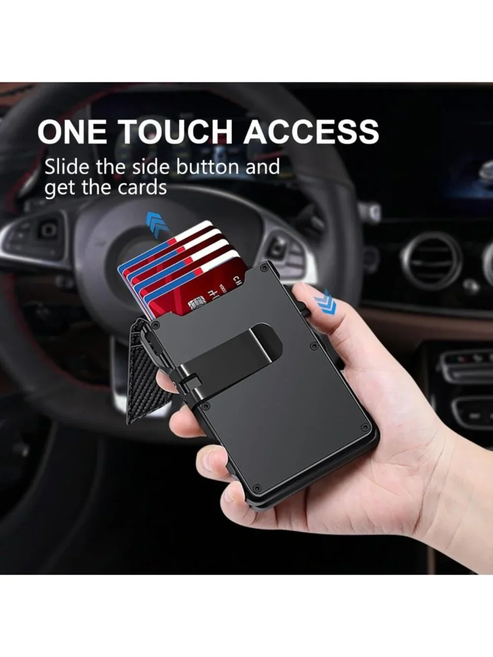 Minimalist RFID Blocking Wallet for Men, Bifold Aluminum Card Holder, 12+ Cards
